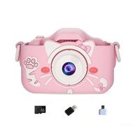 Children's Digital Camera 1080P HD With 20MP Dual Lenses, 32GB Memory, Self Timer, Video Capture, 8x Zoom Plus Puzzle Games And MP3 Player For Outdoor Exploration(Pink 32G)