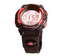 Children's Digital Watch 50M with Multifunctional Features Perfect for Outdoor Sports and Activities (Red)
