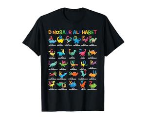 Children's Dinosaur boys girls Alphabet ABC Dinosaurs T-Rex T-Shirt