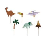 Childrens Dinosaur Party Cake Toppers | Birthday Picks Decoration x6