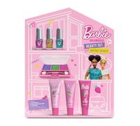 Children's Dreamhouse Beauty Gift Set - 7 Piece Make-Up Set with Nail Polish, Eyeshadow & Lip Gloss - Kids Beauty Gift - Official Barbie Merchandise
