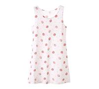 Children's Dress Summer Korean Version of the New Girl Dress Kids Knitted Striped Short Sleeve Sleep Dress Female Skirt Mini Skirt Knitted Bag Chain, White-B, 3-4 Years