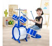 Children's Drum Kit with Stool Bass Drum Play Set Musical Instrument Toy