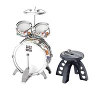 Children's Drum Set, Musical Toy, Early Learning with Drumstick, Sensory Toy for Stage Performance, Concert, Birthday Gift, Young, silvery