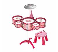 Children's Drum Set with cymbals Musical Drum Toy Set with Stool Interactive Instrument for Home , style to 2