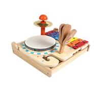 Children's Drum Toy, Musical Percussion Wooden Instrument, Multifunctional Educational Sensory Toy for Learning Rhythm And Musical Cognition, Suit, Style A