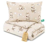 Children's Duvet without cover cotton Set baby pillow blanket | 60x100 cm for cot toddler bed crib filling light breathable warm all year Oeko Tex soft nursery Giraffes