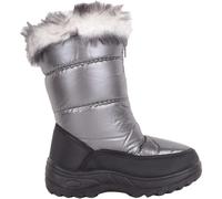 ABSOLUTE FOOTWEAR Women's Childrens Easy Slip On Zipped Winter Snow Rain Outdoor Boots Booties in Metallic Silver | Size: 2 ABSOLUTE FOOTWEAR Metallic Silver 2