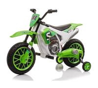 Children's electric motorcycle, Moto Cross 2 X 12V, Green, Gas in the cuff