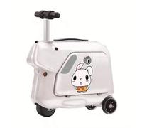 Children's Electric Riding Box, Travel Suitcase, Luggage Bag, Smart Riding Suitcase, Student Trolley Boarding Toy Box, Large Capacity Trolley Case(White)