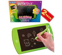Childrens Electronic Drawing Tablet Green Frame Battery-Operated Portable LCD Writing Pad with Stylus Lock Erase Function for Creative Play Learning and Drawing Practice - Electoys 12 Pack