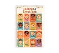 Children's Emotion Charts - Visual Aids for Emotional Expressions Canvas Poster Bedroom Decor Landscape Office Room Decor Gift 08x12inch(20x30cm)