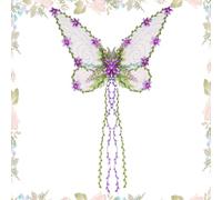 Children's Fairy Wings Costume Butterfly Wings with 3D and Leaves Creative Fancy Dress Accessory for Girls for Carnival Halloween and Cosplay