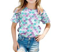 Children's Fashion Printed T Shirt Casual and Comfortable Top for Boys Girls Cat