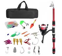 Children's Fishing Rod Portable Fishing Set for Children with Storage Bag - Youth Starter Set with Spinning Reel & Storage Bag for Young Anglers on the Bridge