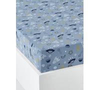 Children's Fitted Sheet, Cosmos Theme blue/print