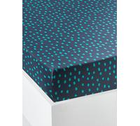 Children's Fitted Sheet, JUNGLE NIGHT dark blue/print