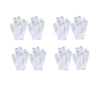 Children's Five Finger Bath Gloves 8 Piece Set Nylon White | Easy to Put on Take Off, Loose Cuff, Removes Dead Skin, Long Time Use for Children