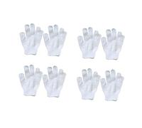 Children's Five Finger Bathing Gloves 8 Pack Nylon Body Scrub Exfoliator | Double-sided Design Removes Dust and Dead Skin, Easy to Put on Take Off, White Colour