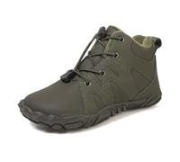 Children's Five Finger Warm Thick Winter Shoes Boys Girls Shoes Large Kids Snow Boots, Army Green, 2 UK