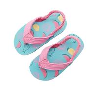 Children's Flip-Flops with Strap Back Anti-Lost, Non-Slip Beach Sandals Sport Soft Sole, Classic and Lightweight Summer Flip Flops Printed Waterproof for Sea, Swimming Pool, Holiday, 2-12 Years, Mint