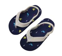 Children's Flip-Flops with Strap Back Anti-Lost, Non-Slip Beach Sandals Sport Soft Sole, Classic and Lightweight Summer Flip Flops Printed Waterproof for Sea, Swimming Pool, Holiday, 2-12 Years, Blue