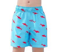 Children's Floral Vacation Shorts - Exotic Tropical Print, Soft Viscose Blend, Relaxed Fit, Great for Beach Parties or Sightseeing, 2-10 Years#g Sky Blue