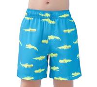 Children's Floral Vacation Shorts - Exotic Tropical Print, Soft Viscose Blend, Relaxed Fit, Great for Beach Parties or Sightseeing, 2-10 Years#g Light Blue