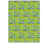 Children's Footballs, Stars & Trophy Wrapping Paper- 1 Sheet & Matching Tag
