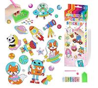 Children's Free Stick Cartoon Diamond Painting, Gem Diamond Painting Kit for Kids, Diamond Painting Stickers with DIY Painting Tools to Create Your Own Magical Stickers Cute Art and Crafts (Animal)