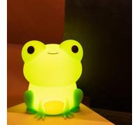 Children's Frog Light Timer Dimmable Frog Silicone Lamp USB Charging Multi mode Dimming Timed Small Night Light Children's Gift LED Sleeping Pat Light (Yellow light)