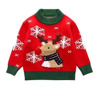 Children's Funny Christmas Jumper with 3D Deer Head, Cartoon Pattern, Christmas Sweater, Warm Jumper, Christmas, Autumn, Winter Sweatshirt, Unisex Christmas Costume