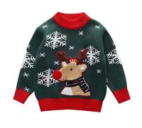 Children's Funny Christmas Jumper with 3D Deer Head, Cartoon Print, Christmas Sweater, Warm Jumper, Christmas, Autumn, Winter Sweatshirt, Unisex Christmas Outfit