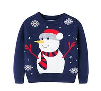 Children's Funny Christmas Jumper with Snowman Pattern, Knitted Christmas Sweater, Christmas, Autumn, Winter Jumper, Christmas Crew Neck Tops, Unisex Christmas Sweater