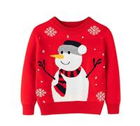 Children's Funny Christmas Jumper with Snowman Pattern, Knitted Christmas Sweater, Christmas, Autumn, Winter Jumper, Christmas Crew Neck Tops, Unisex Christmas Sweater