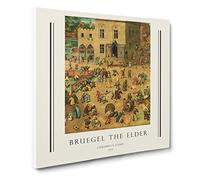 Children's Games By Pieter Bruegel The Elder Canvas Print | Gallery Wrapped 30mm Frame Wall Art | 14x14 inches | Ready to Hang | Classic People Picture | Living Room Bedroom Lounge Office