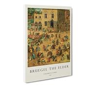 Children'S Games By Pieter Bruegel The Elder Canvas Print | Gallery Wrapped 30mm Frame Wall Art | 24x16 inches | Ready to Hang | Contemporary People Picture | Living Room Bedroom Lounge Office