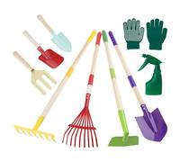 Childrens Garden Tools with 4 Ergonomic Pieces for Safe Digging Play Soil Smoothing Tools