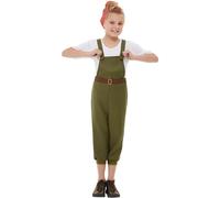 Children's Girls 1940s World War 2 Land Girl Fancy Dress Costume Book Day Age 10 - 12