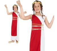 Childrens Girls Fancy Dress Grecian Girl Costume Childs Greek Roman 4-12 Years