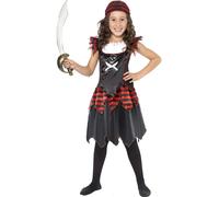 Childrens Girls Pirate Fancy Dress Costume Girl Black/Red/White by Smiffys