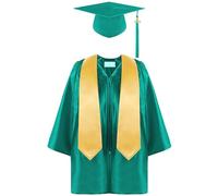 Children's Graduation Bachelor Gown Cap Set With 2026 Tassel Baby And Cap Preschool Nursery Ceremony Costume Sets Kids Boys Girl Children 4Pcs Robe Uniform Outfit Hat (Mint Green,10-12 Years)