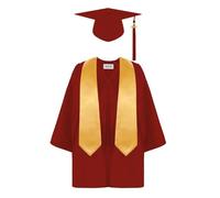 Children's Graduation Bachelor Gown Cap Set With 2026 Tassel Baby And Cap Preschool Nursery Ceremony Costume Sets Kids Boys Girl Children 4Pcs Robe Uniform Outfit Hat (Wine,4-5 Years)
