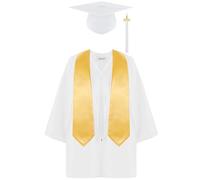 Children's Graduation Gowns Caps Shawl Sets - Matte Finish Graduation Gowns Suitable for Kindergarten Primary School Graduation Ceremonies Party Photograph