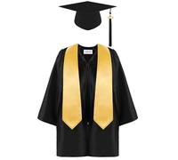 Children's Graduation Gowns Caps Shawl Sets - Matte Finish Graduation Gowns Suitable for Kindergarten Primary School Graduation Ceremonies Party Photograph