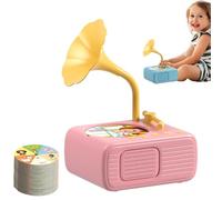 Children's Gramophone Record Player, Educational Music & Story Machine with 96 Discs & 8 Recording Cards for Playtime and Bedtime Activities