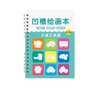 Children's Grooved Drawing Book Repeatable Painting Templates Practical Magics Copybook for Kindergarten 3-8 Ages Kids Drawing Practice Book