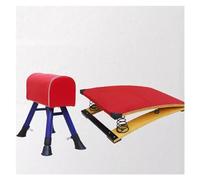 Children's Gymnastics Springboard Vault, Mini Trampoline Assistance with 2/4 Spring, High Bounce Elastic Board Improving Vaulting Skill (Red Small+4 Springs 50x80cm)