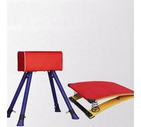 Children's Gymnastics Springboard Vault, Mini Trampoline Assistance with 2/4 Spring, High Bounce Elastic Board Improving Vaulting Skill (Red Large+4 Springs 50x80cm)