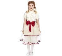 Childrens Halloween Porcelain Doll Sacry Horror Kids Creepy Fancy Dress Costume